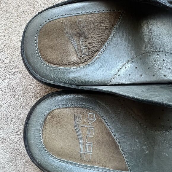 Dansko Solitaire Black Leather Mary Jane Clog Shoe Women 38 US 7.5-8 Casual Boho - Picture 14 of 16